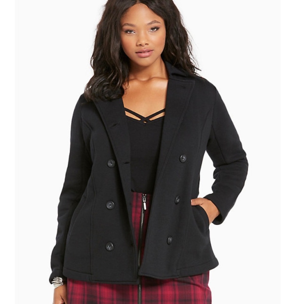 Torrid double breasted fleece pea coat